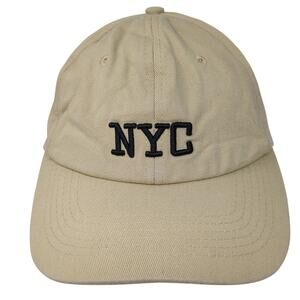 NYC Slideback Baseball Cap Brown One Size Adjustable Embroidered Cotton